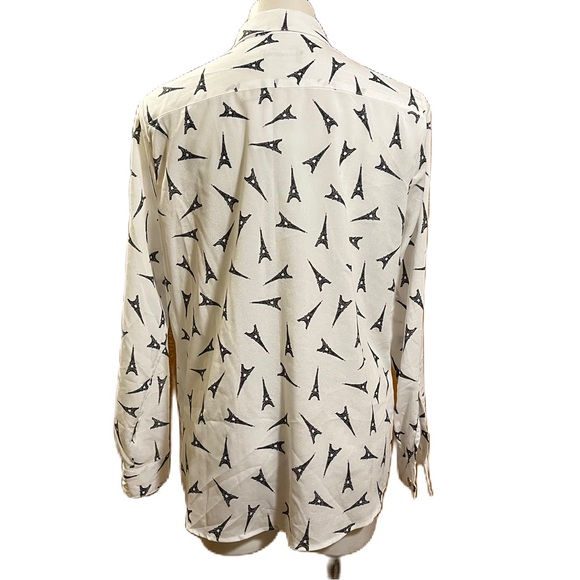 Karl Langerfeld Paris eiffel tower print long sleeve button up shirt L - Picture 3 of 6